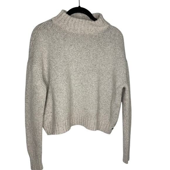 American Eagle Cropped Mock Turtleneck Sweater Women's Size Medium Neutral - Picture 1 of 7